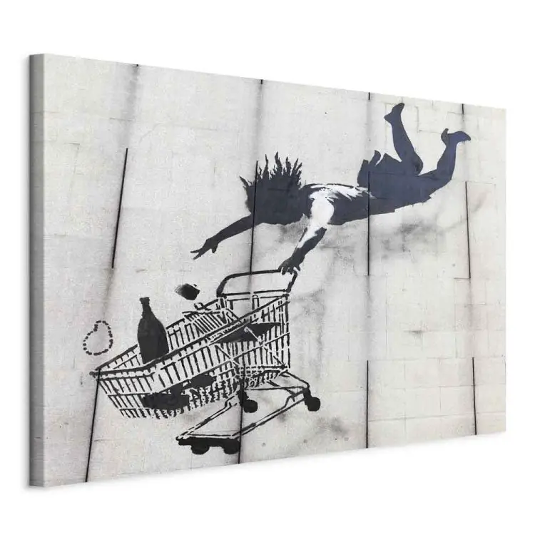Falling woman with supermarket trolley (Banksy)
