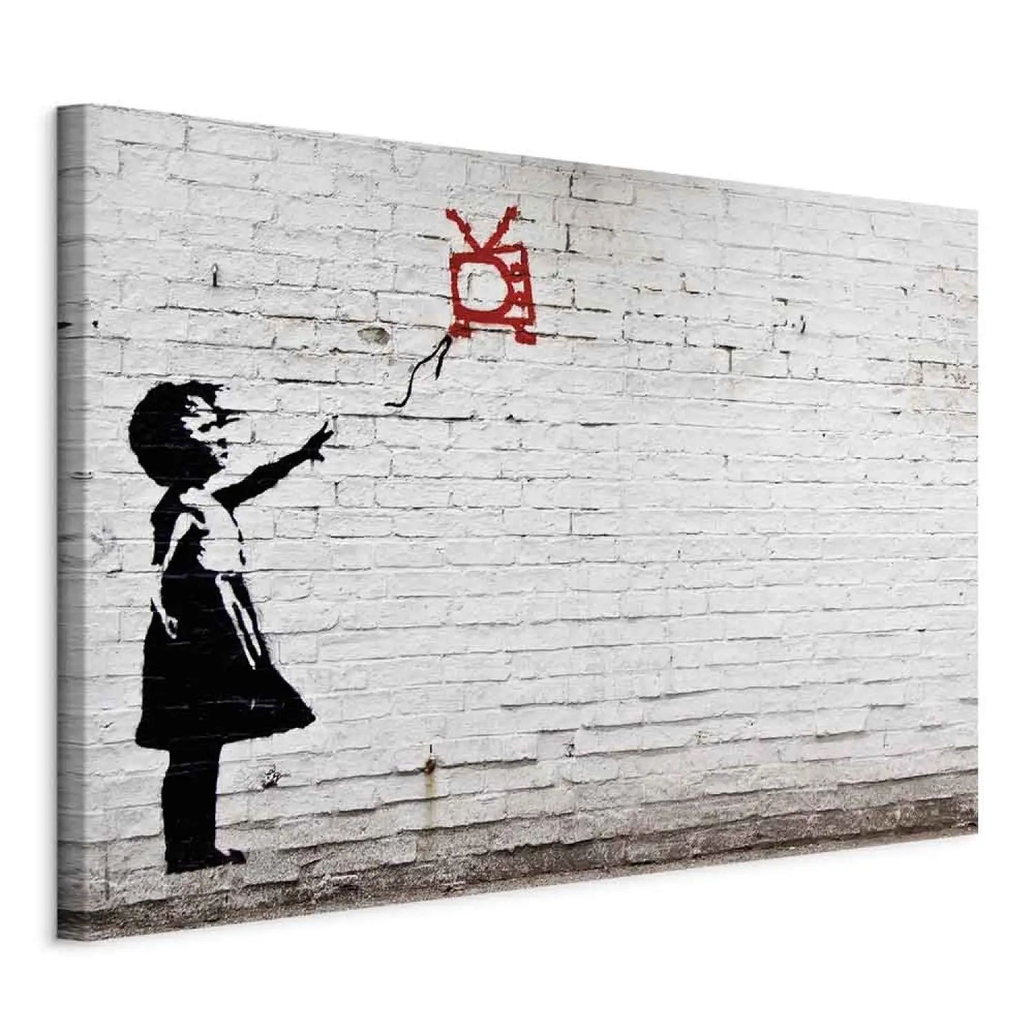 KQZVCU Graffiti Banksy Street Style ballon fille mur Art affiche toile peinture Art impression photo salon décor à la maison 80x160 cm cadre intérieur