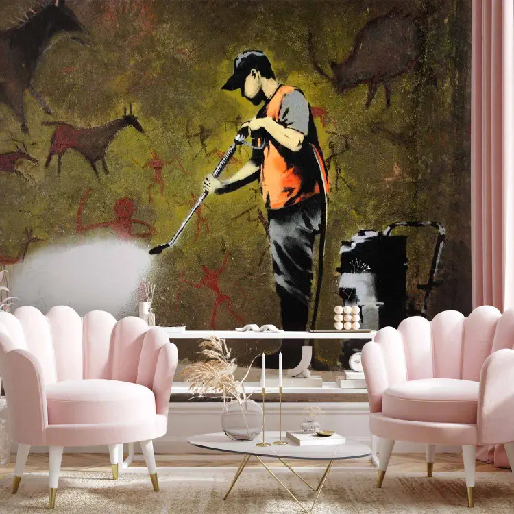 Cave painting Banksy - muurschildering in Banksy-stijl