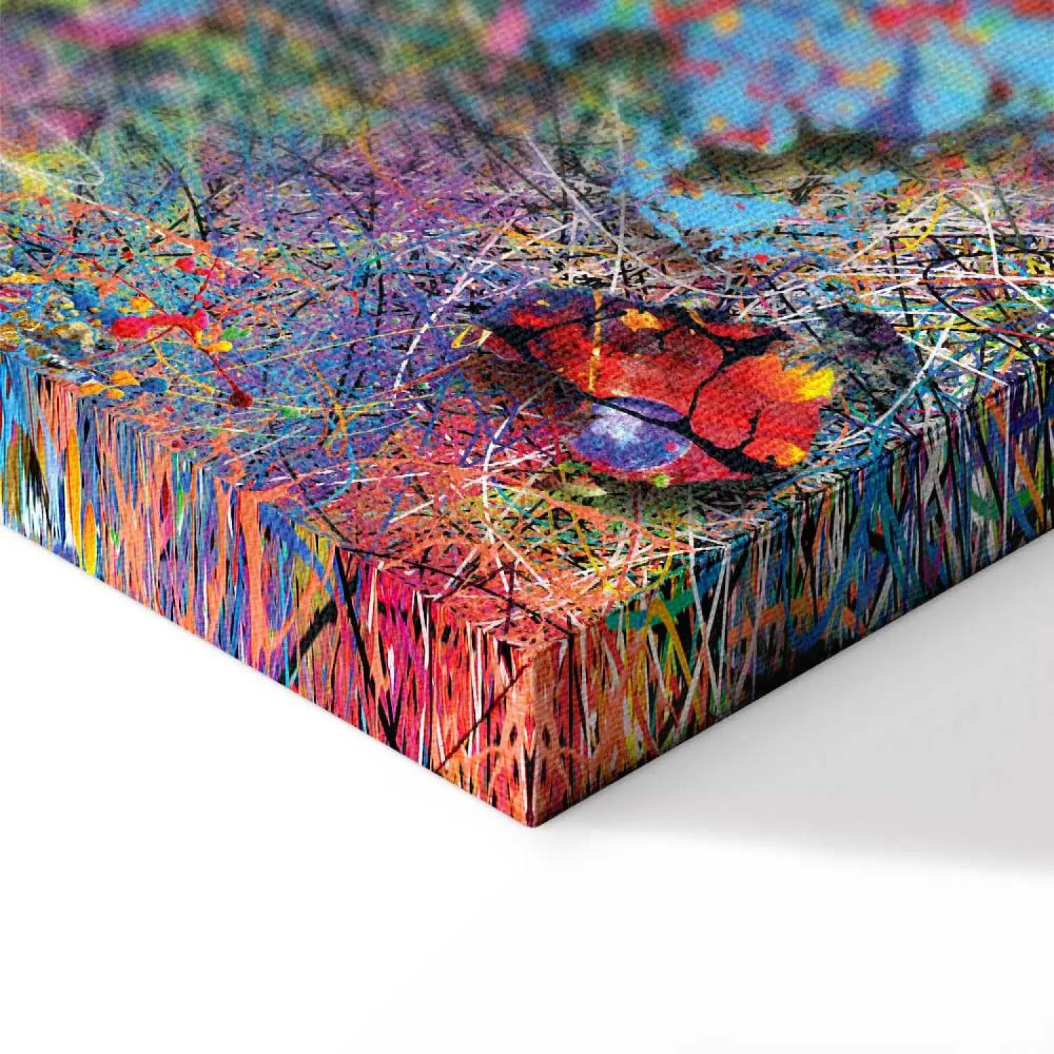 Schilderij Kaart: Inspiratie door Pollock- Kaarten van de wereld - bimago