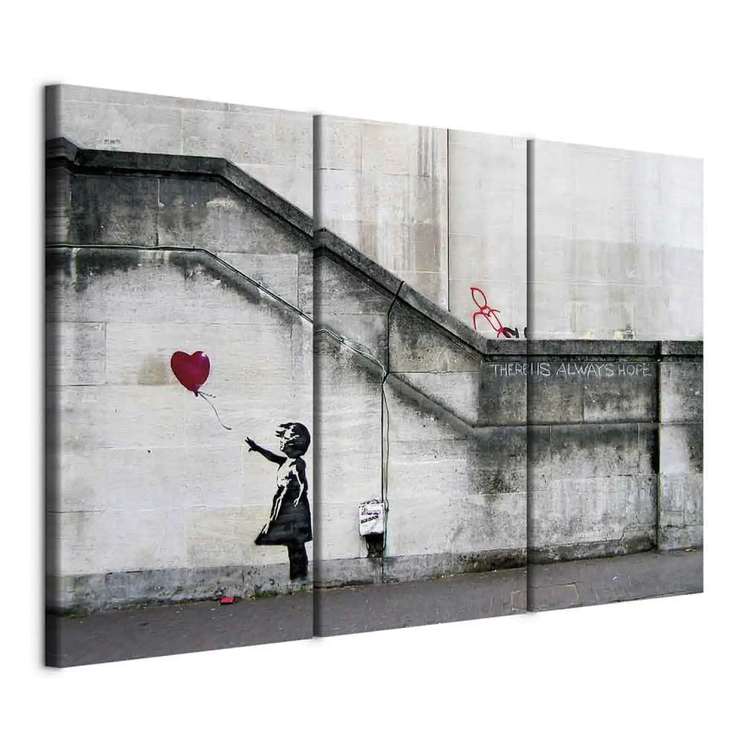 Het meisje met hart ballon Banksy graffiti street art canvas