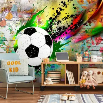 Fotobehang kinderkamer jongen voetbal incl. lijm vlies Fotobehang kinderkamer jongen voetbal incl. lijm vlies